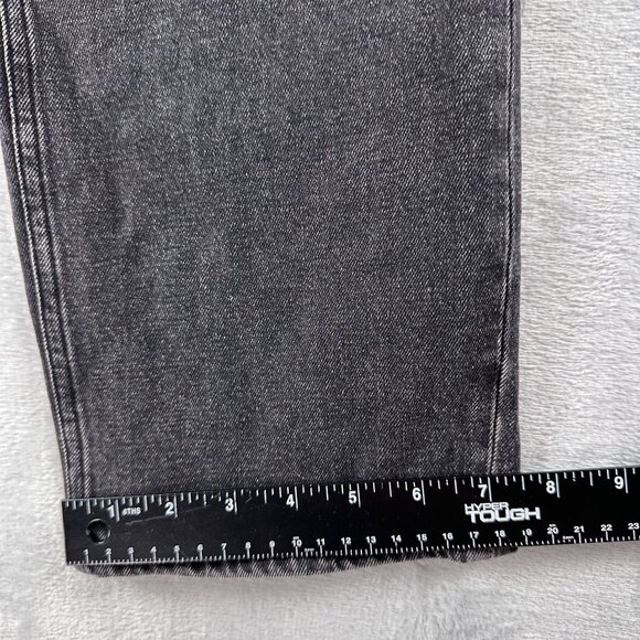 Abercrombie & Fitch 90s Slim Straight Jeans Ultra High Rise Womens 32/14 Black - Picture 10 of 12